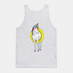 Unicorn at Swimming with Swim ring Tank Top